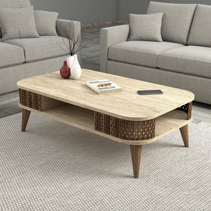 Τραπεζάκι Σαλονιού Travertine 105 x 60 x 35 εκ GR845HCT5601