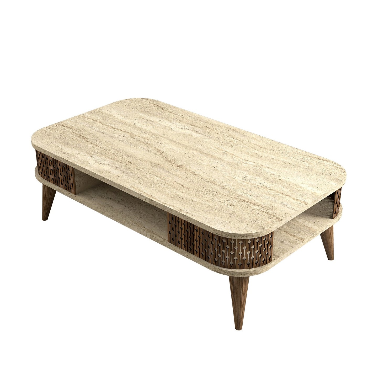 Τραπεζάκι Σαλονιού Travertine 105 x 60 x 35 εκ GR845HCT5601