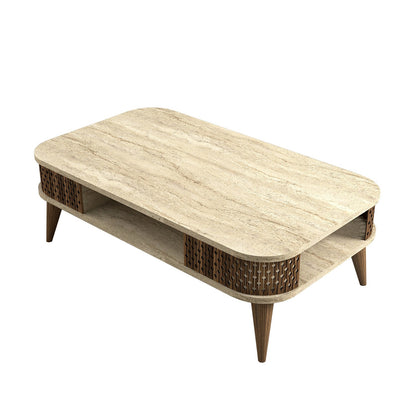 Τραπεζάκι Σαλονιού Travertine 105 x 60 x 35 εκ GR845HCT5601