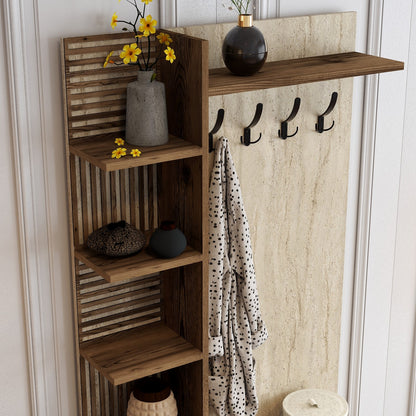 Έπιπλο Εισόδου Βάση Χολ με Ράφια Γάντζους Μοντέρνο Βιομηχανικό Έπιπλο Εισόδου Παπουτσοθήκη 845HCT5613