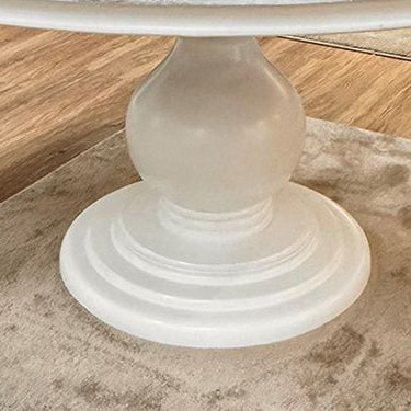 Τραπέζι Τραπεζαρίας Ροτόντα Μασίφ Ξύλο 152 εκ Στρόγγυλο Λευκό Παλαιωμένο Vintage 85256