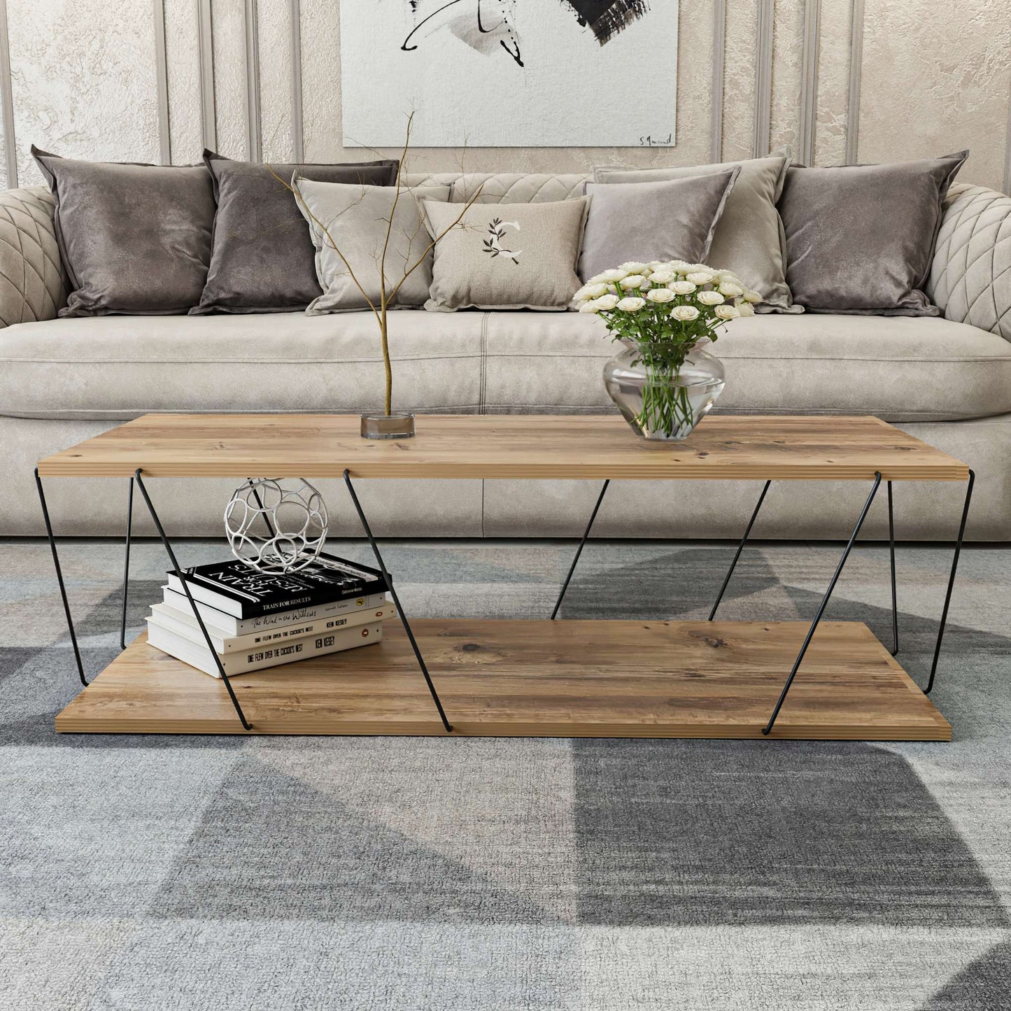 Τραπεζάκι Σαλονιού Pine 120 x 50 x 30 εκ GR854KLN2808