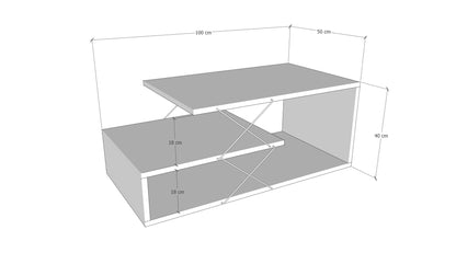 Τραπεζάκι Σαλονιού Λευκό 100 x 50 x 40 εκ GR854KLN2823
