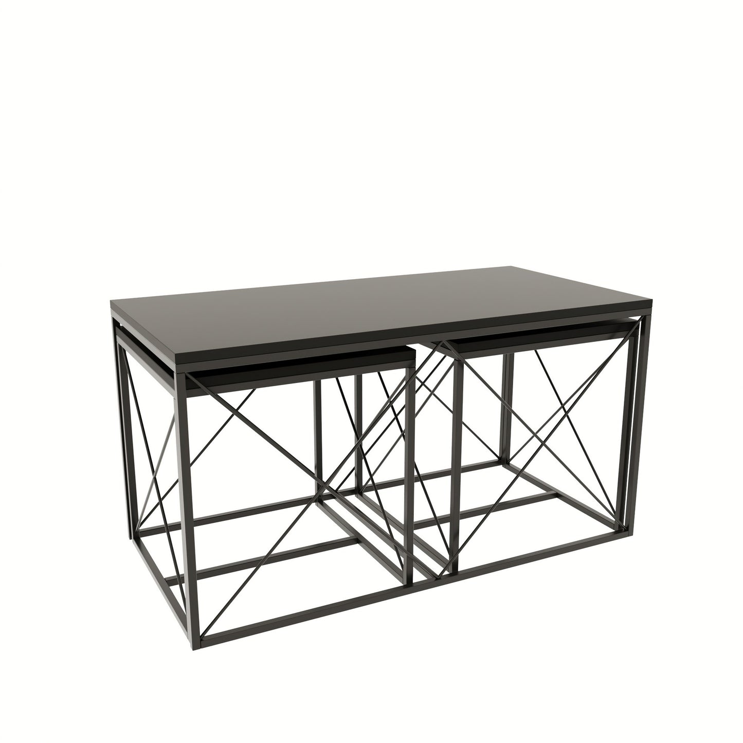 Τραπεζάκι Σαλονιού Set Ανθρακί - Μαύρο 100 x 50 x 52 εκ GR854KLN2909