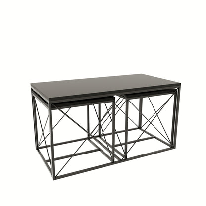 Τραπεζάκι Σαλονιού Set Ανθρακί - Μαύρο 100 x 50 x 52 εκ GR854KLN2909