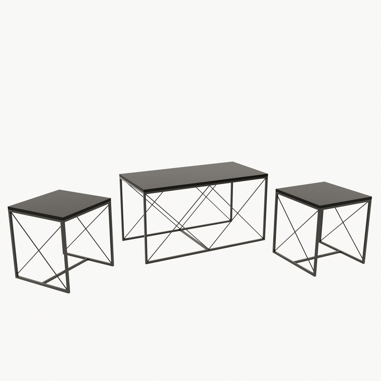 Τραπεζάκι Σαλονιού Set Ανθρακί - Μαύρο 100 x 50 x 52 εκ GR854KLN2909