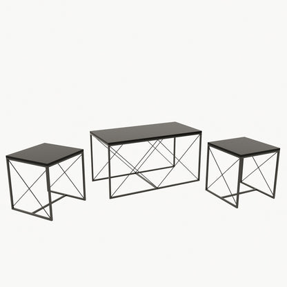 Τραπεζάκι Σαλονιού Set Ανθρακί - Μαύρο 100 x 50 x 52 εκ GR854KLN2909
