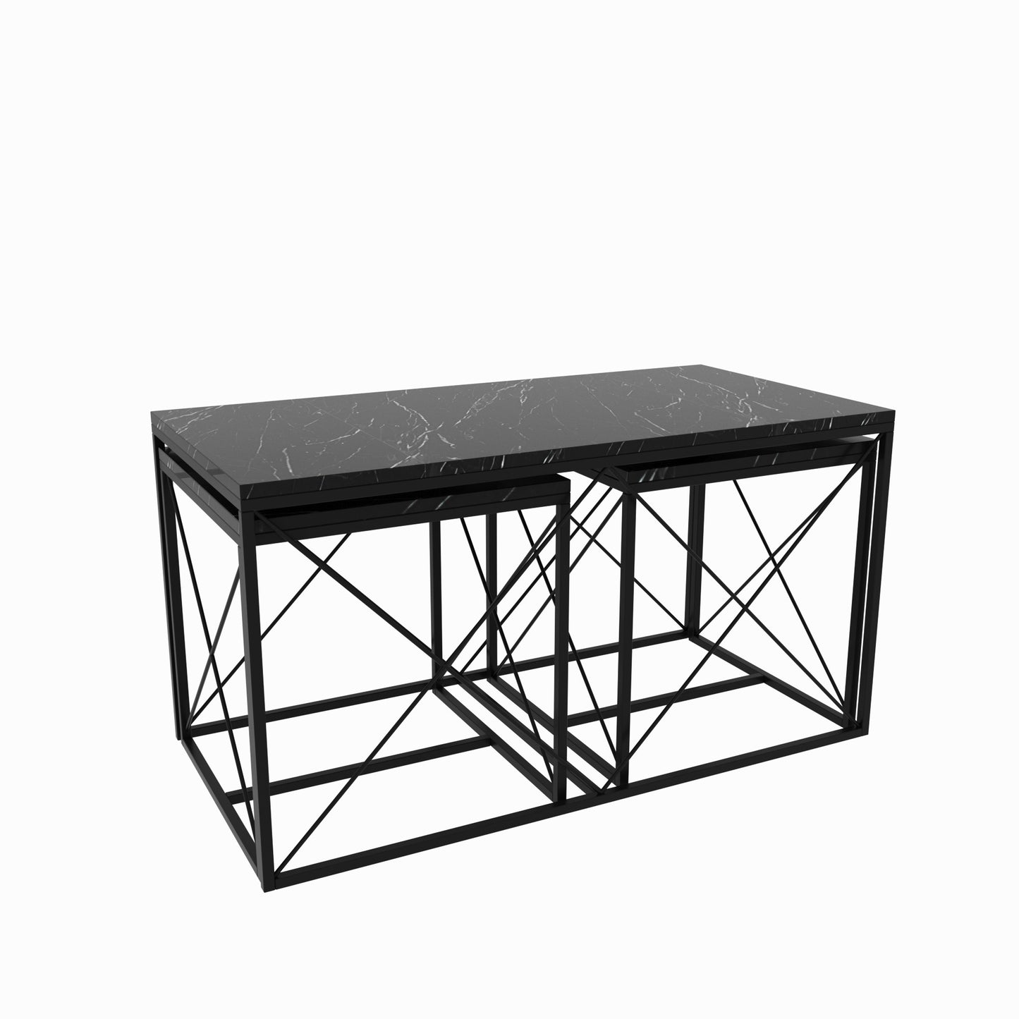 Τραπεζάκι Σαλονιού Set Μαύρο 100 x 50 x 52 εκ GR854KLN2910
