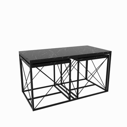 Τραπεζάκι Σαλονιού Set Μαύρο 100 x 50 x 52 εκ GR854KLN2910