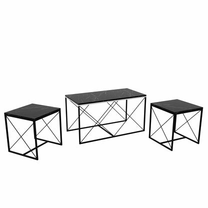Τραπεζάκι Σαλονιού Set Μαύρο 100 x 50 x 52 εκ GR854KLN2910