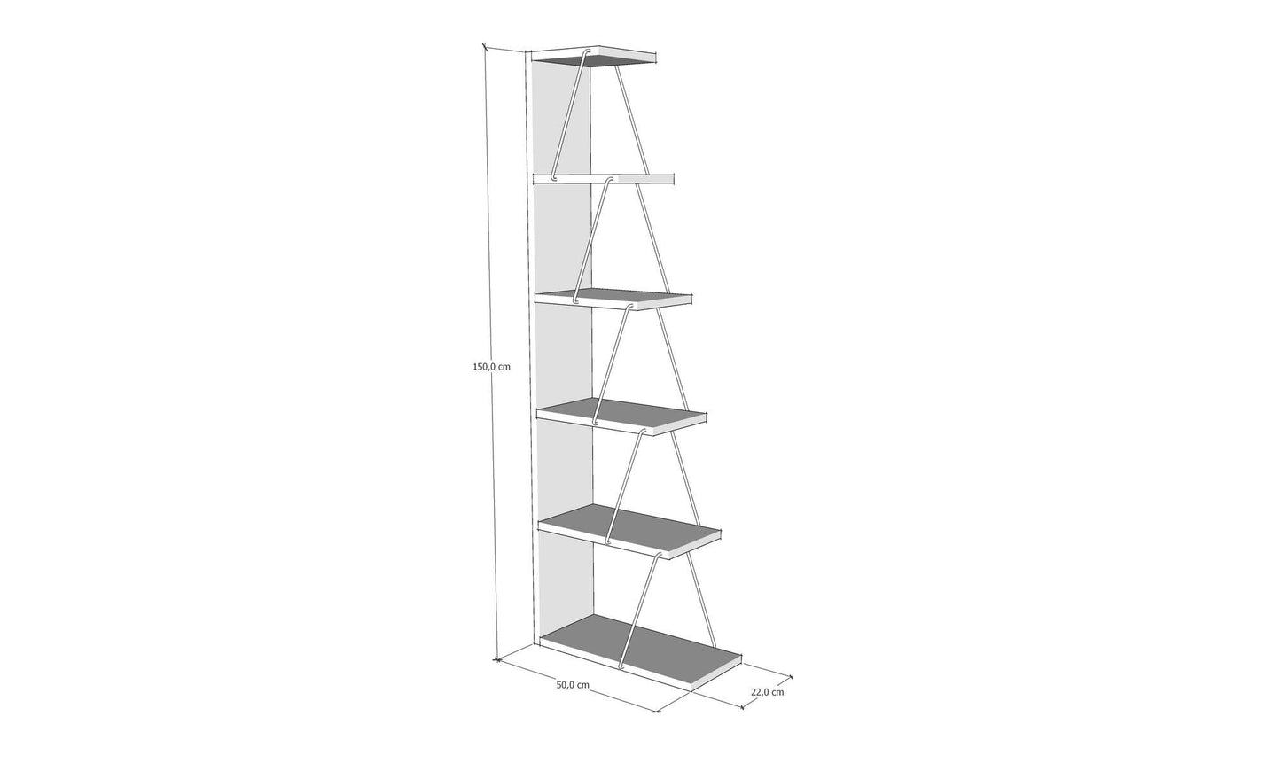 Βιβλιοθήκη 50 × 22 × 150 εκ. Pine GR854KLN3606