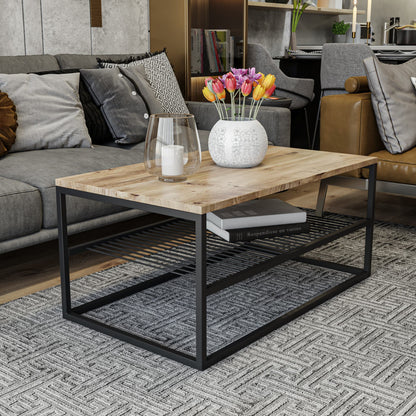 Τραπεζάκι Σαλονιού PineΜαύρο 95 x 55 x 42 εκ GR854KLN4304