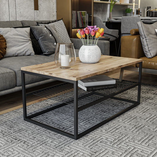 Τραπεζάκι Σαλονιού PineΜαύρο 95 x 55 x 42 εκ GR854KLN4304