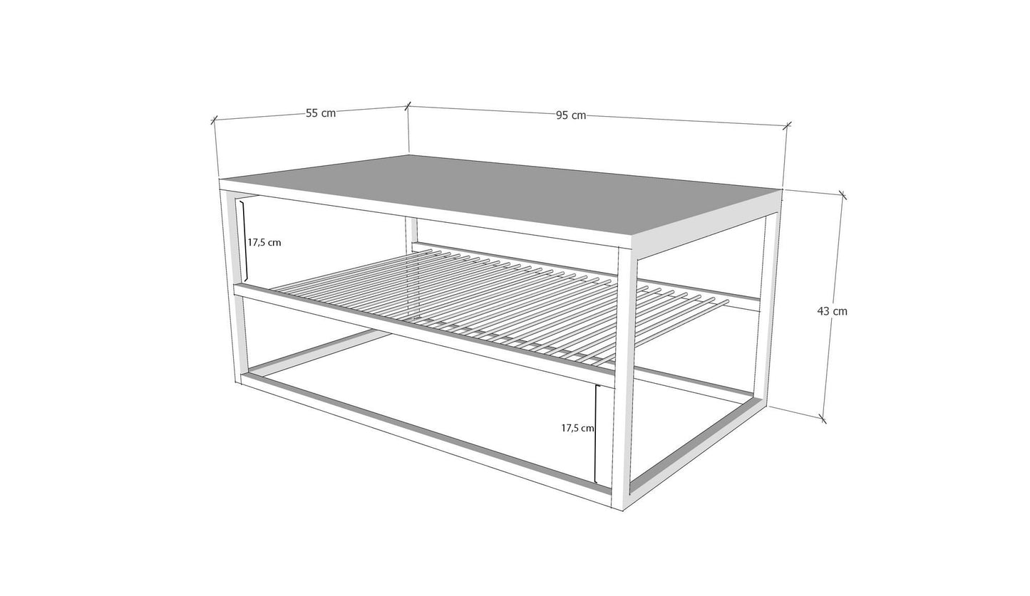 Τραπεζάκι Σαλονιού PineΜαύρο 95 x 55 x 42 εκ GR854KLN4304