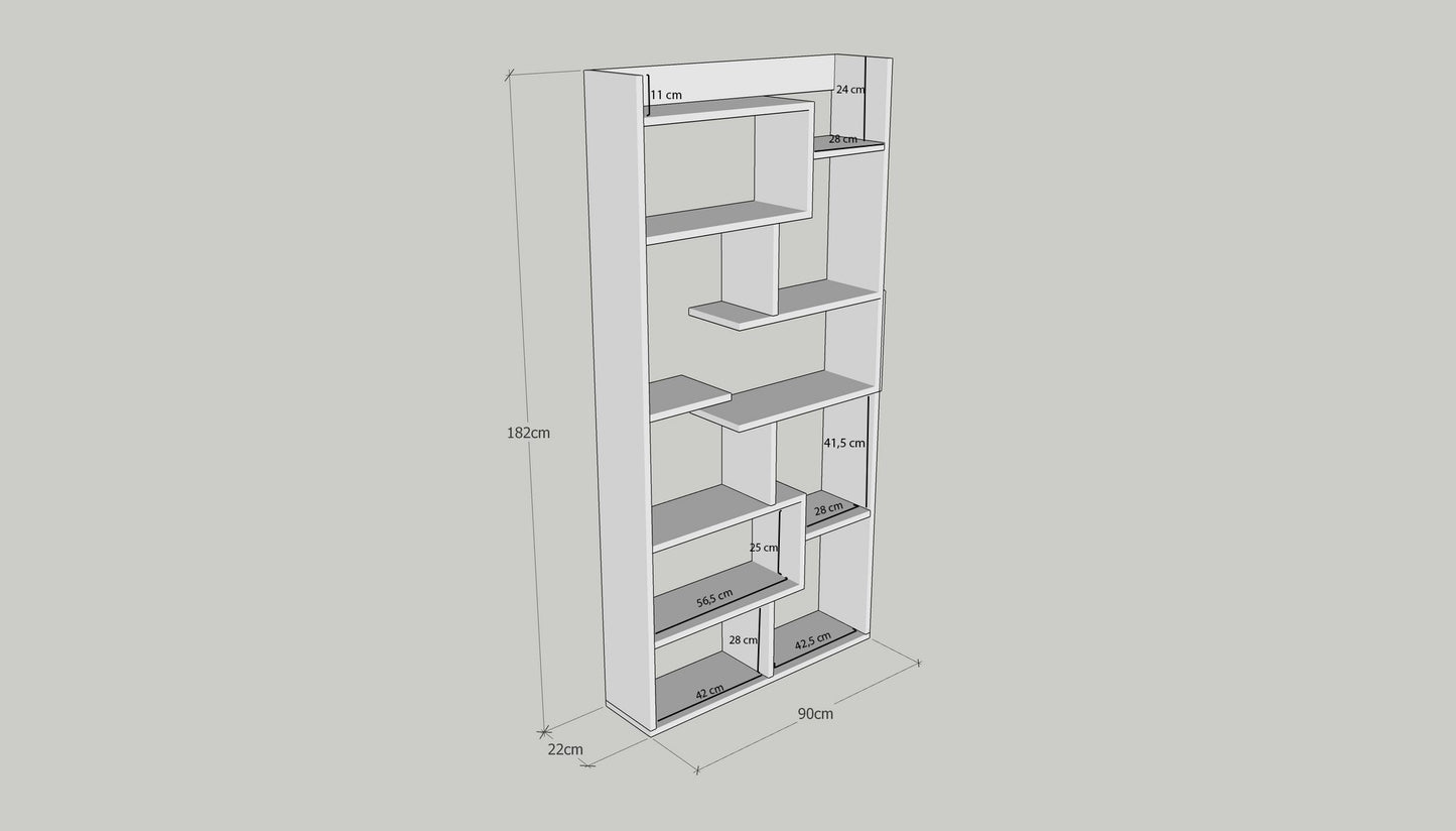 Βιβλιοθήκη 90 × 22 × 182 εκ. Pine GR854KLN4307