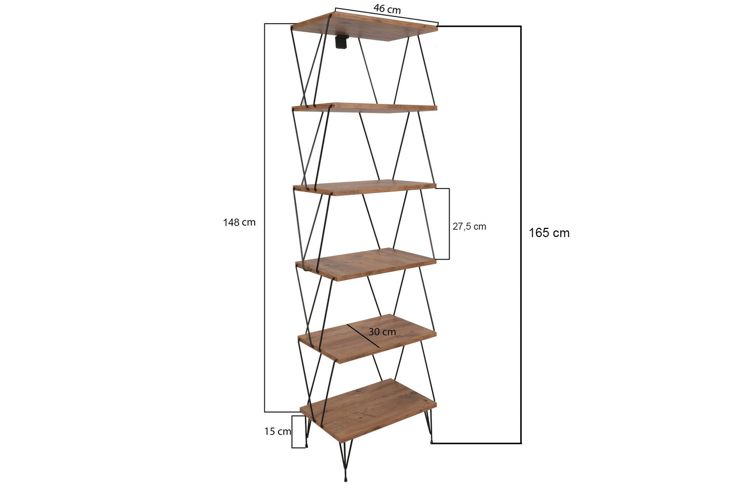 Βιβλιοθήκη 46 × 30 × 165 εκ. Pine GR854KLN4317