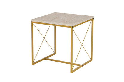 Τραπεζάκι Σαλονιού Set Travertine - Χρυσό 100 x 50 x 52 εκ GR854KLN4753
