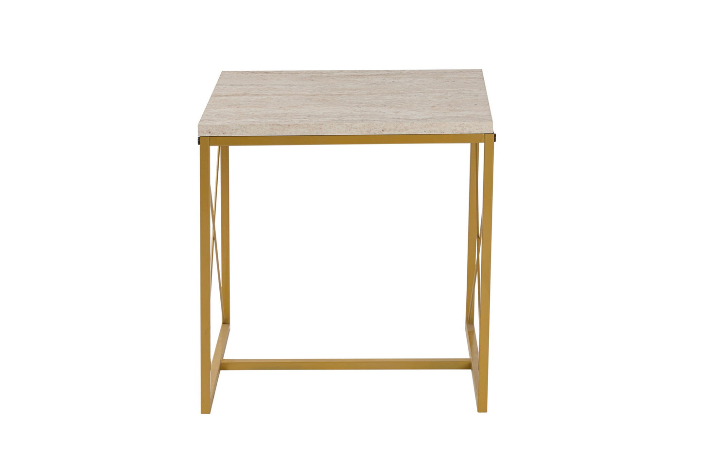 Τραπεζάκι Σαλονιού Set Travertine - Χρυσό 100 x 50 x 52 εκ GR854KLN4753