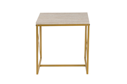 Τραπεζάκι Σαλονιού Set Travertine - Χρυσό 100 x 50 x 52 εκ GR854KLN4753