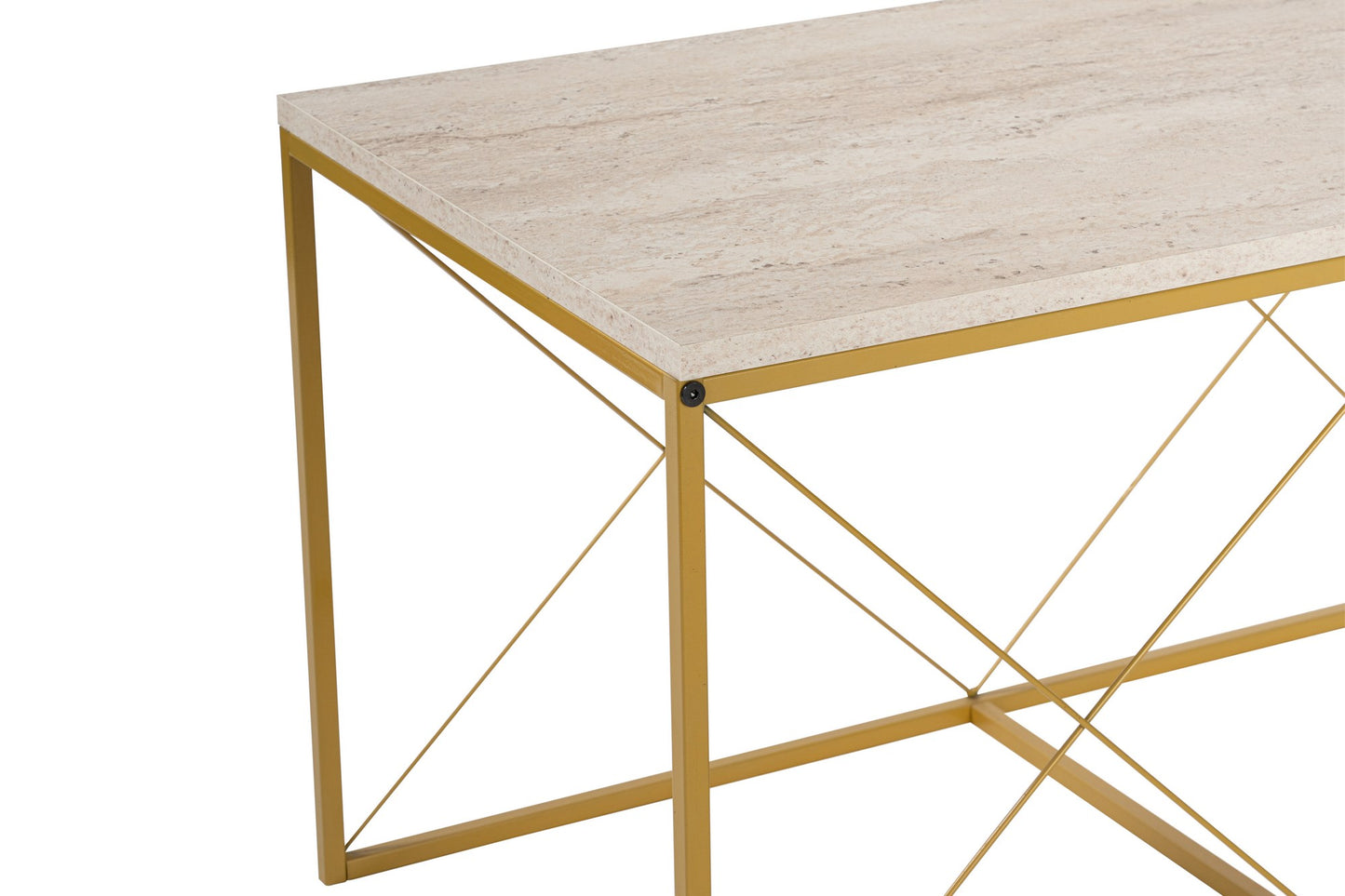 Τραπεζάκι Σαλονιού Set Travertine - Χρυσό 100 x 50 x 52 εκ GR854KLN4753