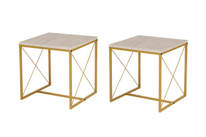 Τραπεζάκι Σαλονιού Set Travertine - Χρυσό 100 x 50 x 52 εκ GR854KLN4753