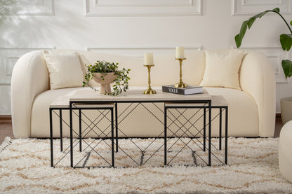 Τραπεζάκι Σαλονιού Set Travertine - Μαύρο 100 x 50 x 52 εκ GR854KLN4754