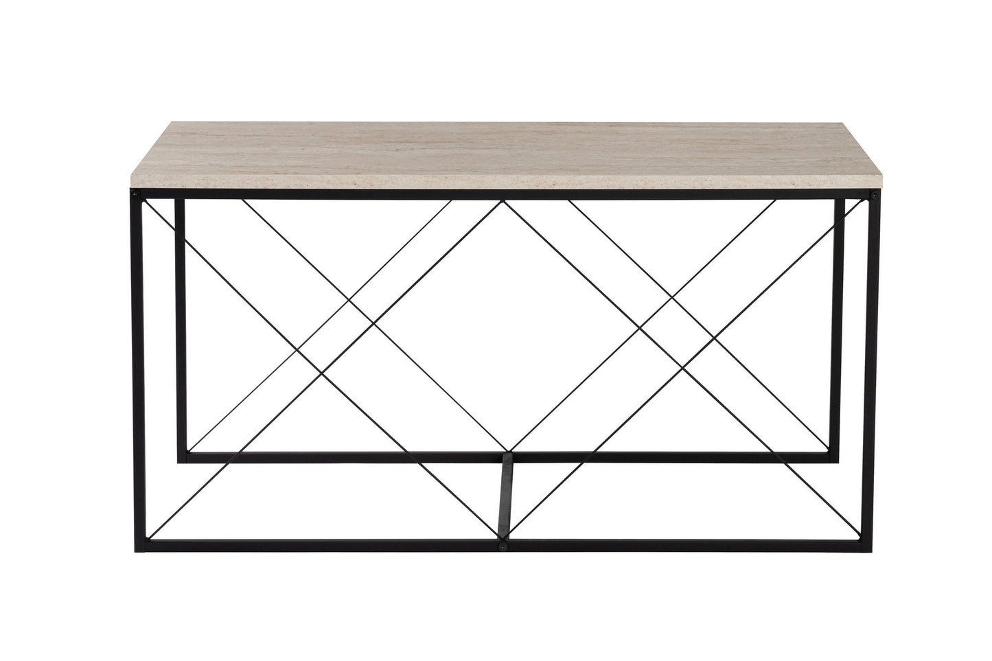 Τραπεζάκι Σαλονιού Set Travertine - Μαύρο 100 x 50 x 52 εκ GR854KLN4754