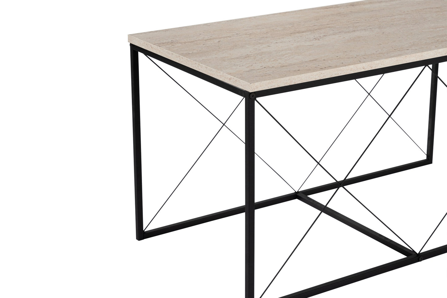 Τραπεζάκι Σαλονιού Set Travertine - Μαύρο 100 x 50 x 52 εκ GR854KLN4754