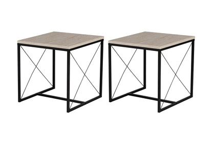 Τραπεζάκι Σαλονιού Set Travertine - Μαύρο 100 x 50 x 52 εκ GR854KLN4754