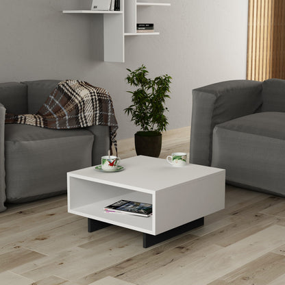 Τραπεζάκι Σαλονιού Λευκό - Ανθρακί 60 x 60 x 32 εκ GR855DTE2806