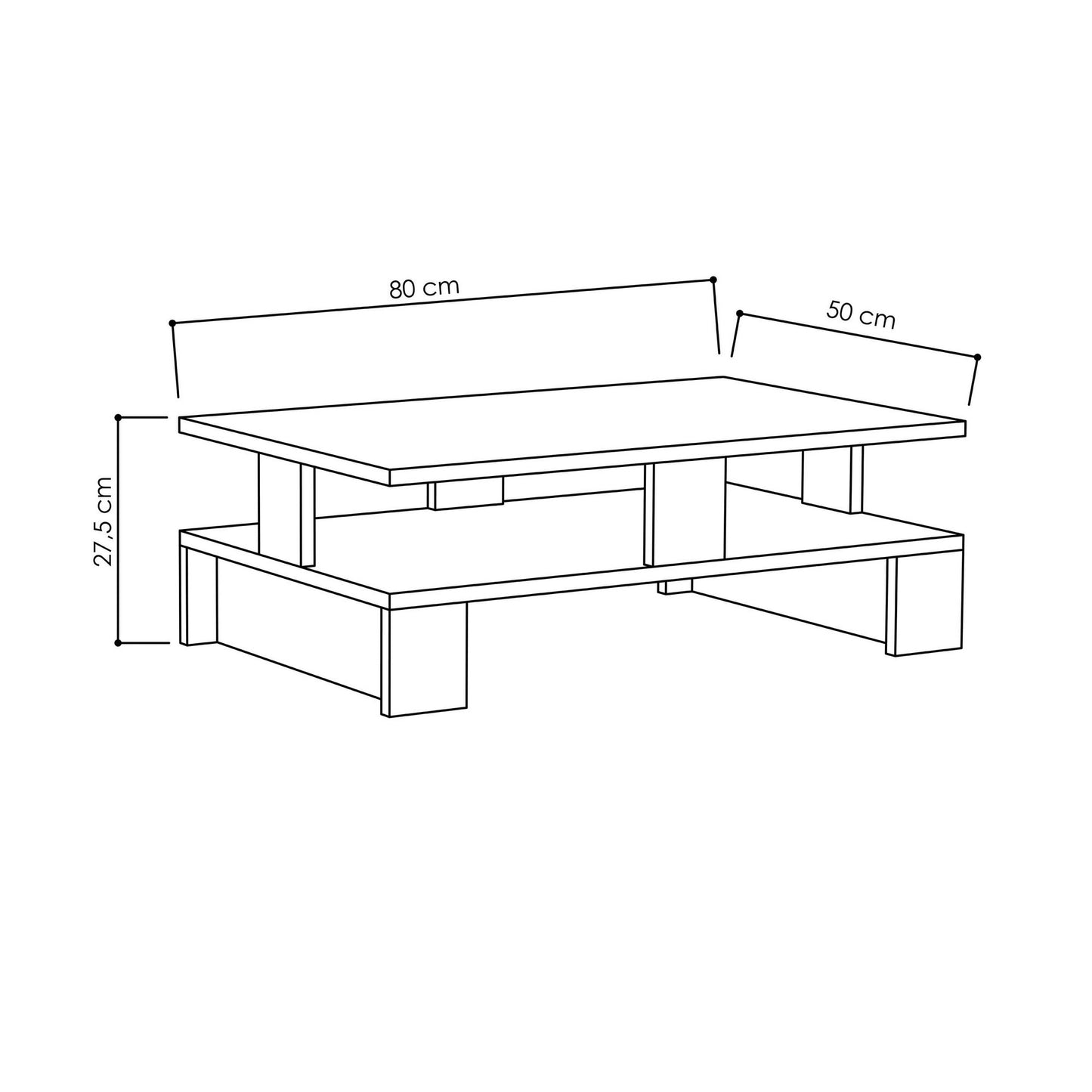 Τραπεζάκι Σαλονιού Ανθρακί 80 x 50 x 27,5 εκ GR855DTE2824