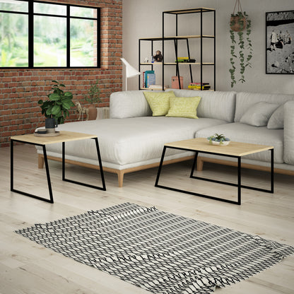 Τραπεζάκι Σαλονιού Set Δρυς - Μαύρο 88 x 50 x 38 εκ GR855DTE2917