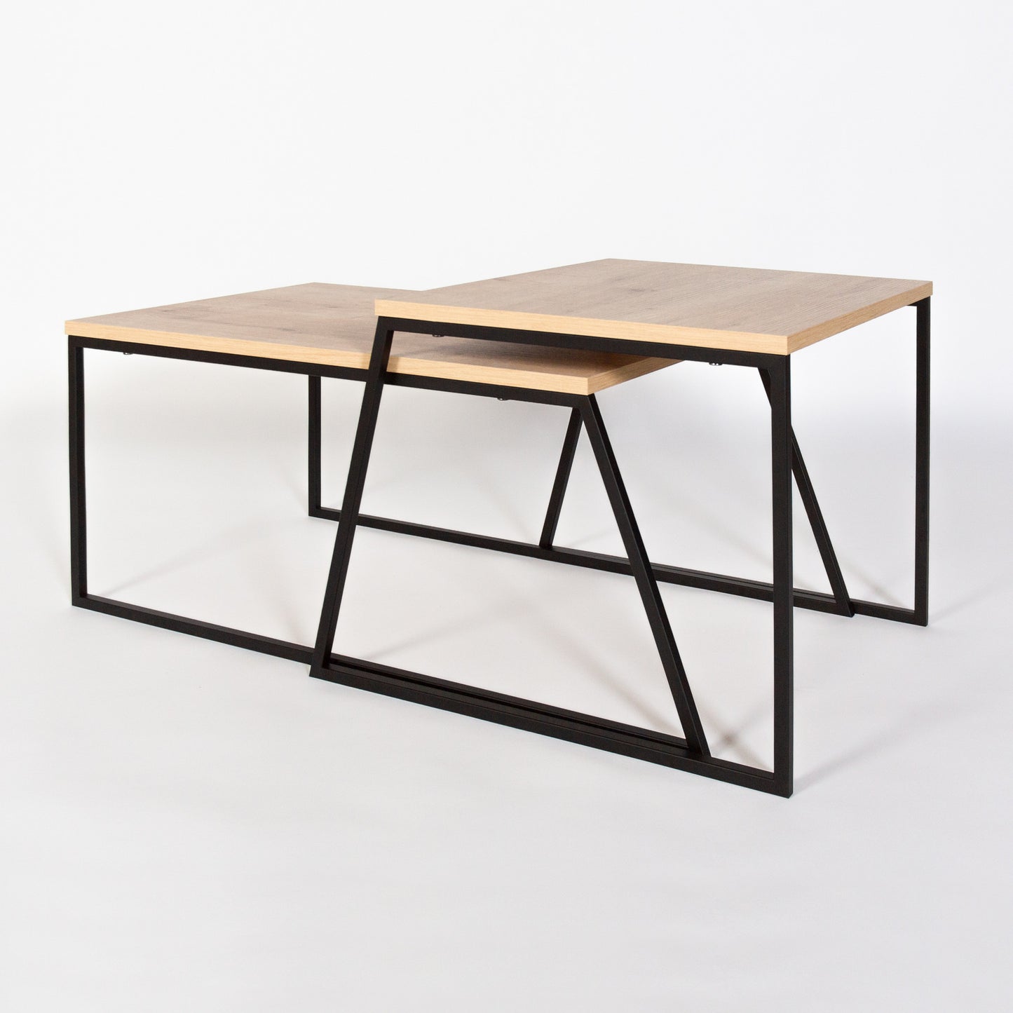 Τραπεζάκι Σαλονιού Set Δρυς - Μαύρο 88 x 50 x 38 εκ GR855DTE2917