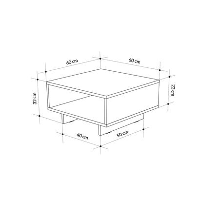 Τραπεζάκι Σαλονιού Ανθρακί 60 x 60 x 32 εκ GR855DTE2977