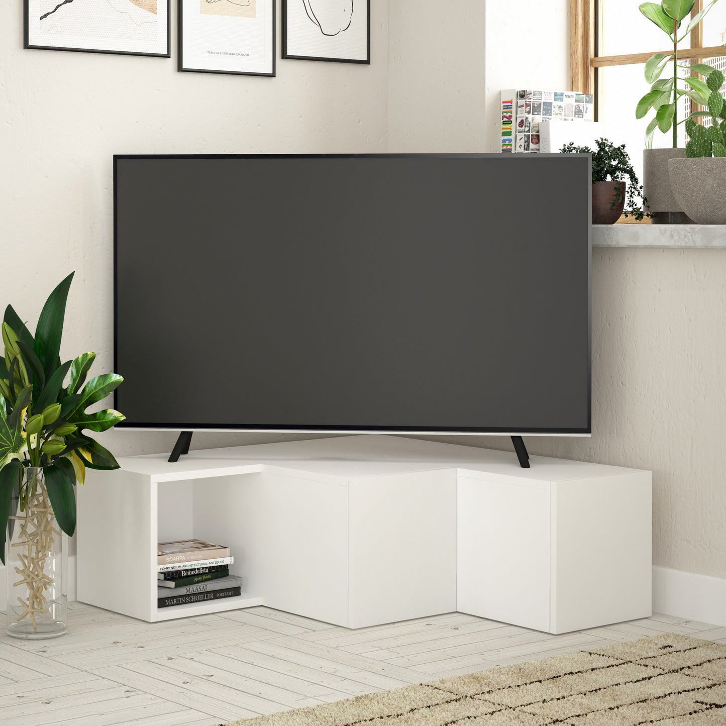 Έπιπλο Τηλεόρασης TV Βάση Σύνθεση Λευκό | 855DTE3051