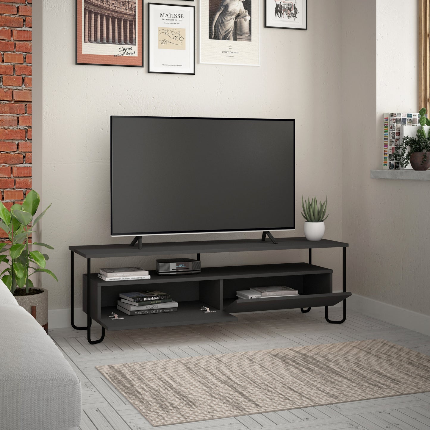 Έπιπλο Τηλεόρασης TV Βάση Σύνθεση Ανθρακί | 855DTE3061