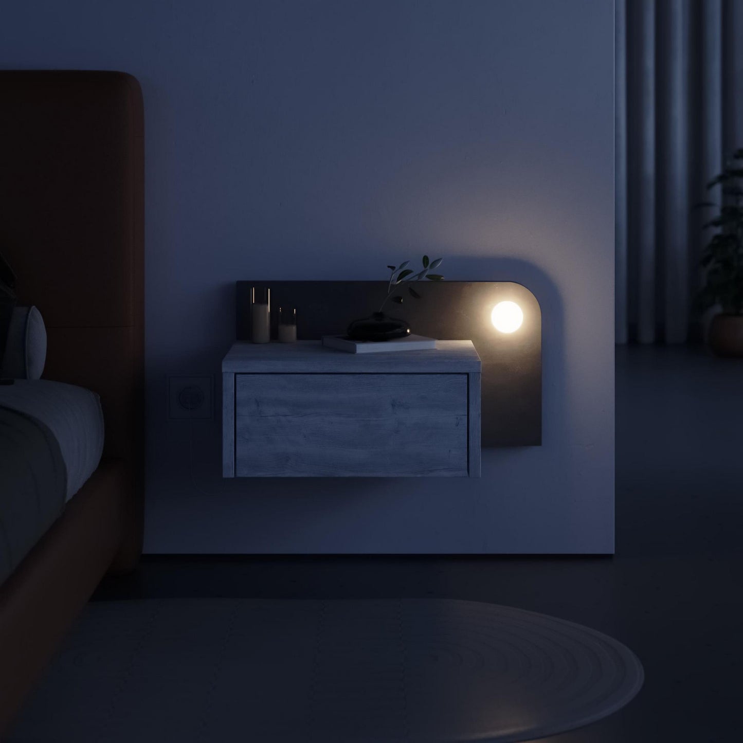 Κομοδίνο Βοηθητικό Τραπεζάκι 33,2x61,5x15 εκ. | 855DTE3563