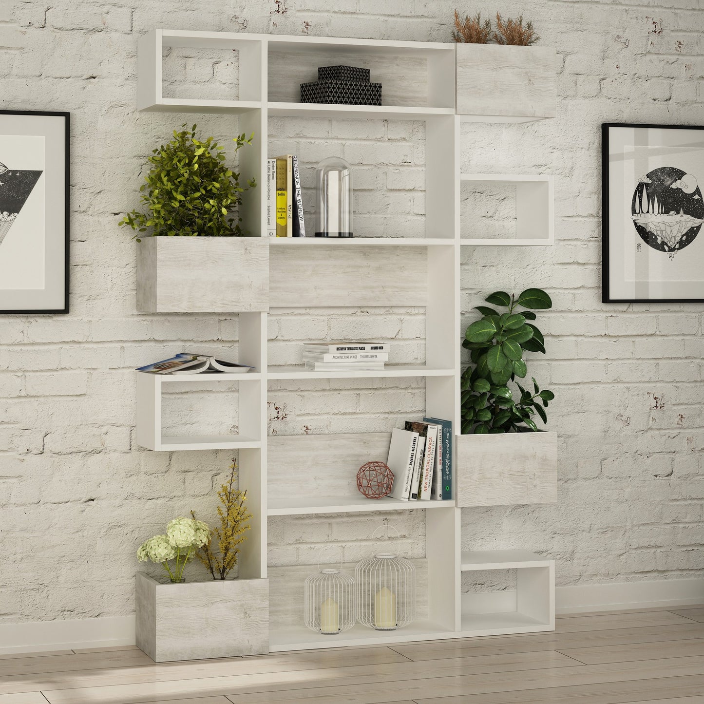 Βιβλιοθήκη 120 × 27 × 171 εκ. Λευκό GR855DTE3720
