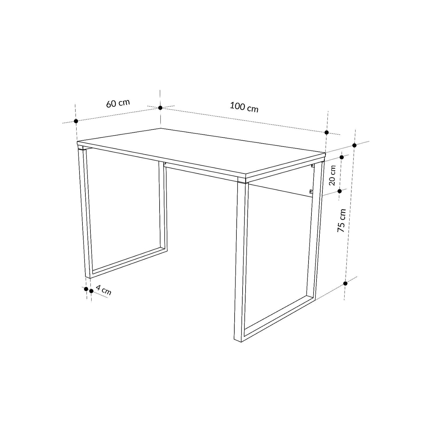 Γραφείο Υπολογιστή και Μελέτης 100x75x60 εκ. Retro Γκρι Μαύρο | 855DTE3869