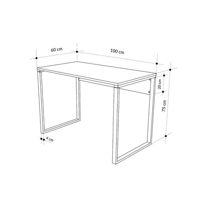 Γραφείο Υπολογιστή και Μελέτης 100x75x60 εκ. Retro Γκρι Μαύρο | 855DTE3869