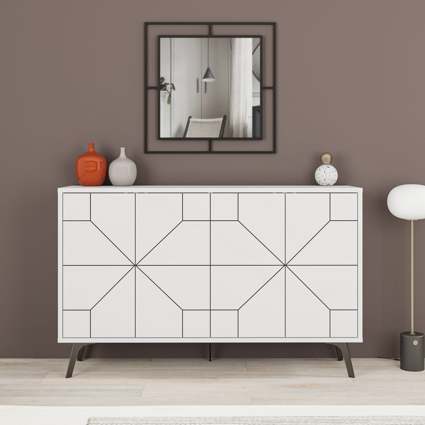 Μπουφές Λευκό 123x35x62,4cm | 855DTE4215