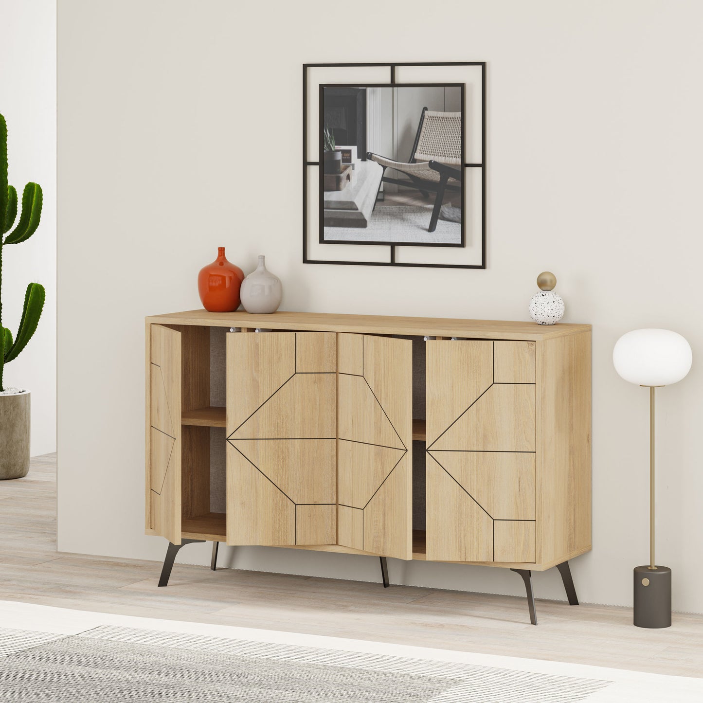 Μπουφές Δρυς 123x35x62,4cm | 855DTE4216