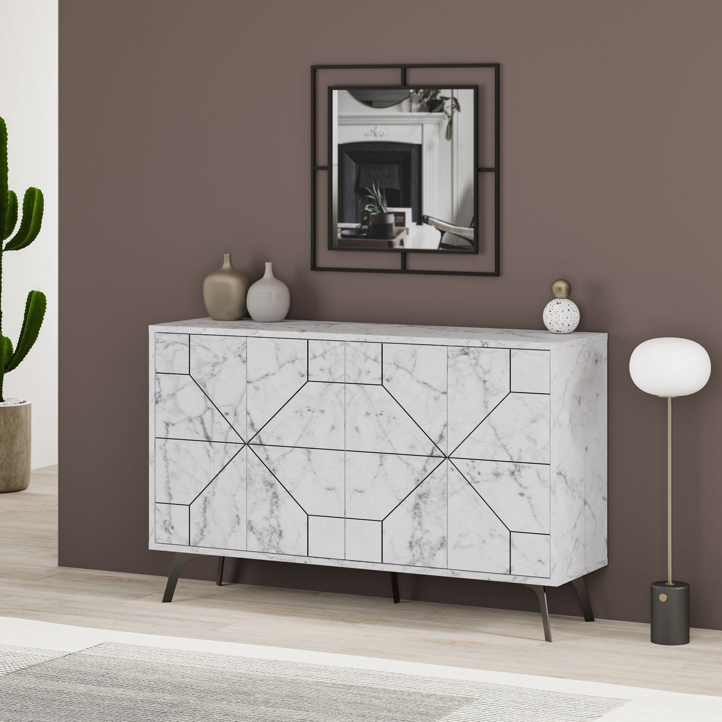 Μπουφές Λευκό 123x35x62,4cm | 855DTE4219