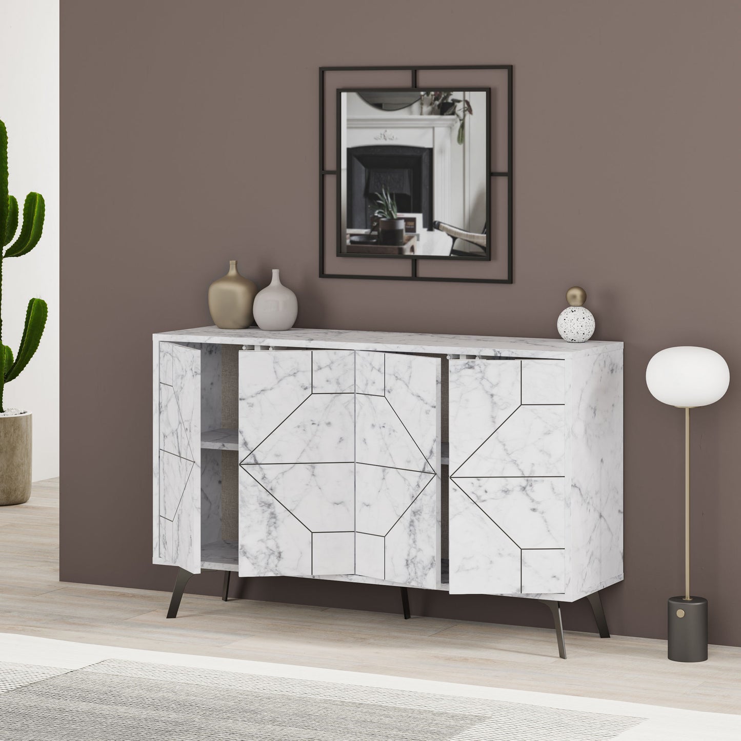 Μπουφές Λευκό 123x35x62,4cm | 855DTE4219