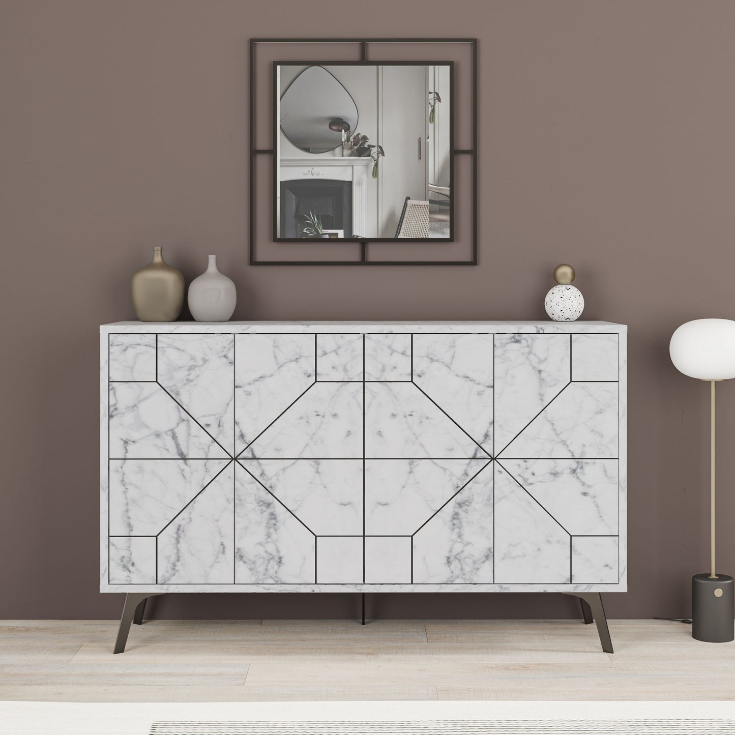 Μπουφές Λευκό 123x35x62,4cm | 855DTE4219
