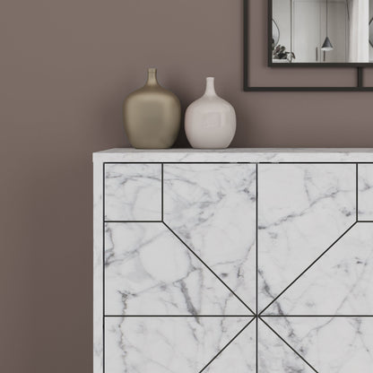 Μπουφές Λευκό 123x35x62,4cm | 855DTE4219