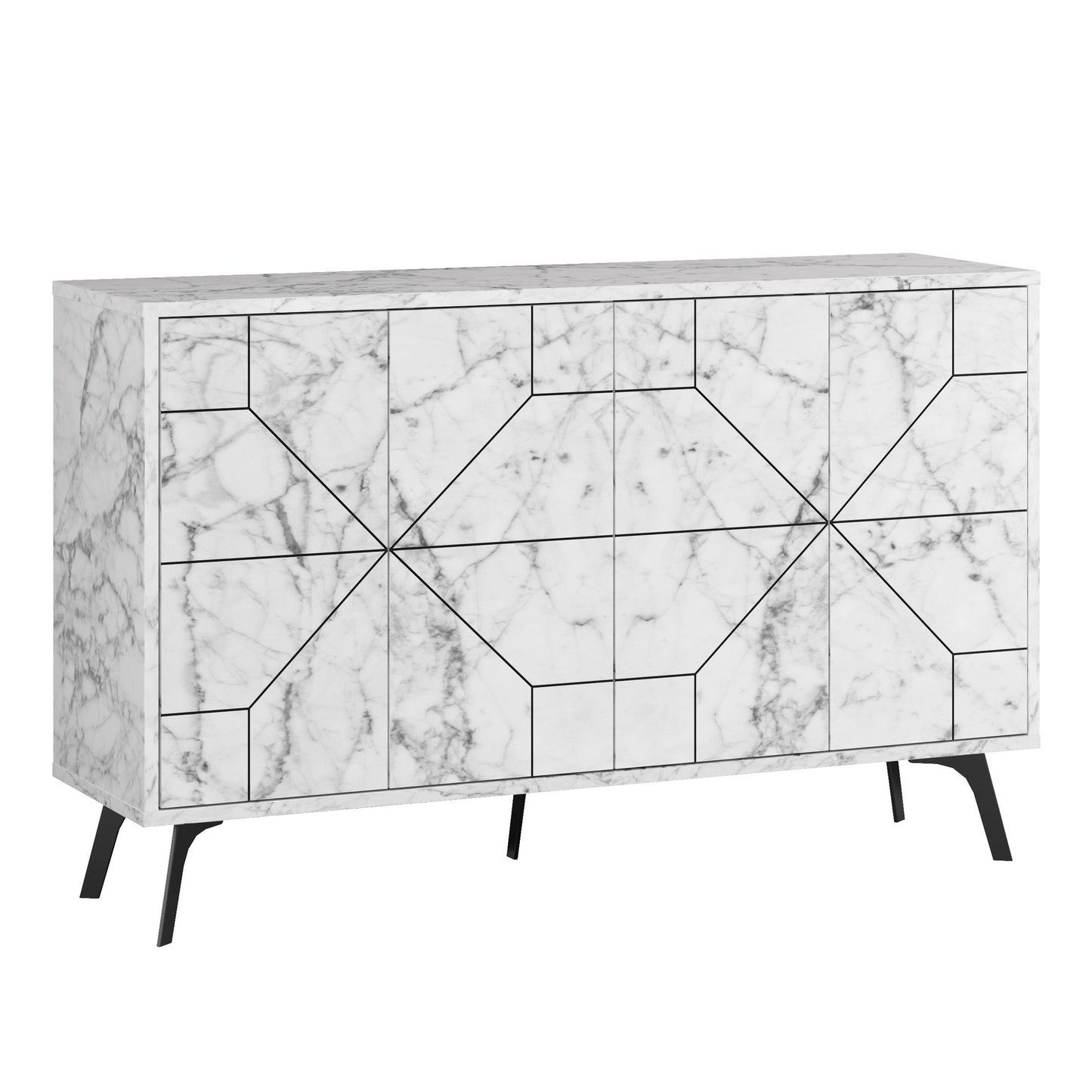 Μπουφές Λευκό 123x35x62,4cm | 855DTE4219