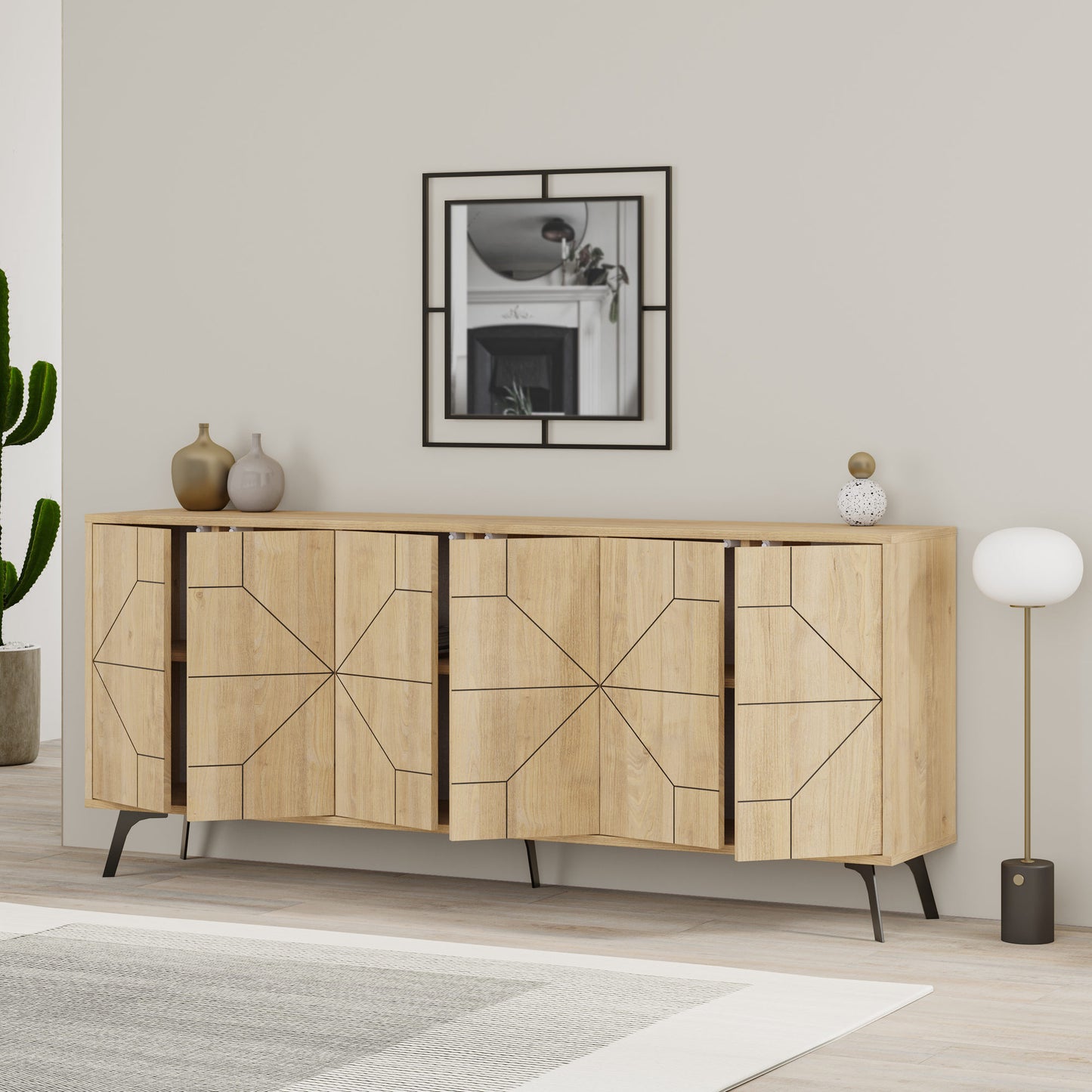 Μπουφές Δρυς 184x35x77,4cm | 855DTE4235