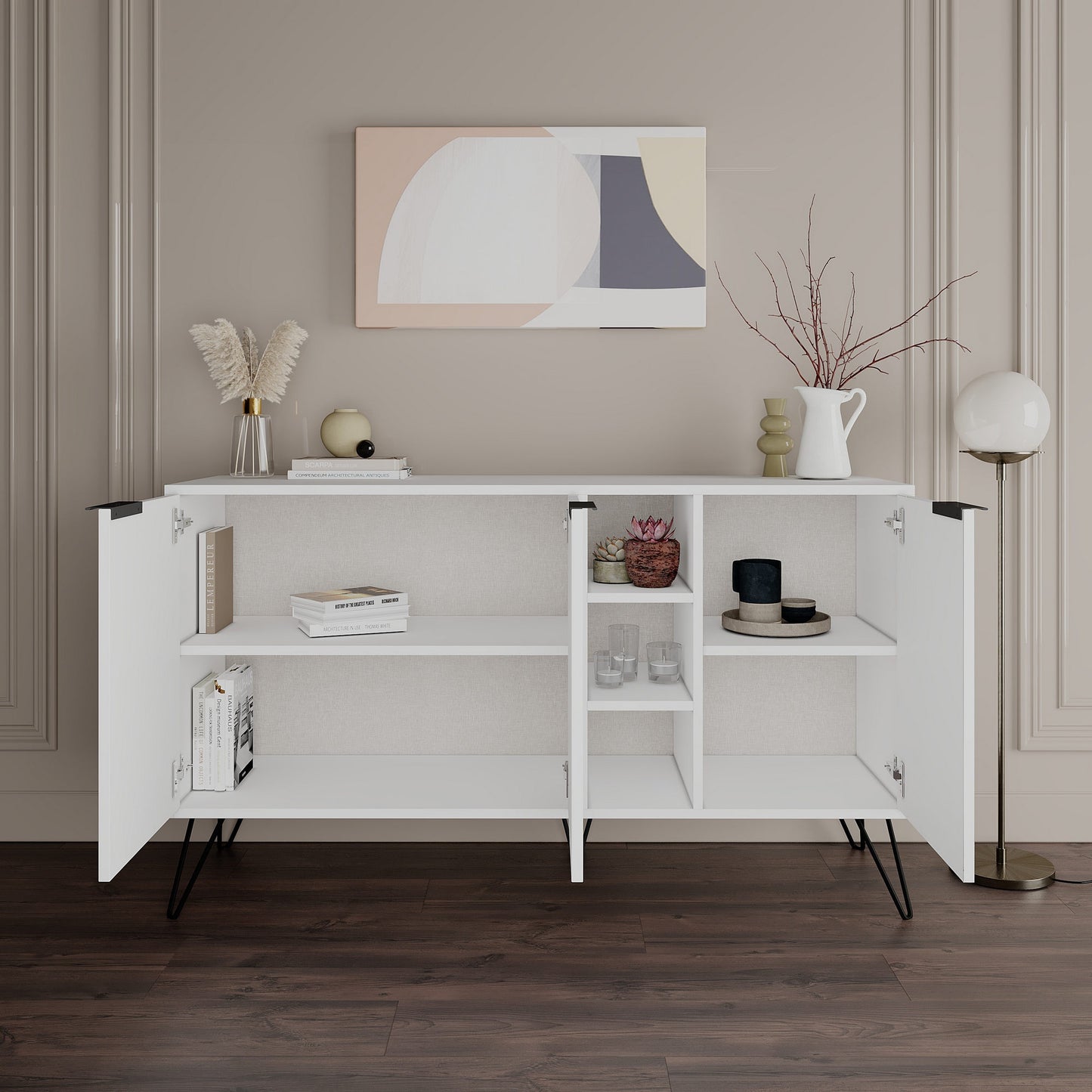 Μπουφές Λευκό 142x35,6x83cm | 855DTE4237
