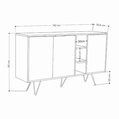 Μπουφές Sandstone
Δρυς 142x35,6x83cm | 855DTE4254